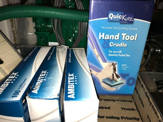 New Quickute Die Cutting System and 3 Boxes XL Gloves (300 Total)