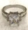 6.40ct White Sapphire Ring Size 6