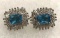 2.70 CTW Blue Topaz and White Sapphire stud Earrings