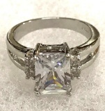 6.40ct White Sapphire Ring Size 6