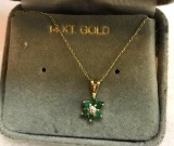 10kt Emerald Pendant and Chain