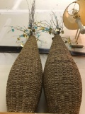 Pair of Wicker Vases 3ft Tall