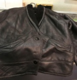Italian Leather Coat Size L