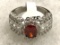 Red Ruby and CZ Ring Size 7