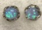8 mm Round Cut Blue Fire Opal Stud Earrings