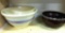 2 Antique Stoneware Mixing Bowls