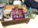 Ornate Jewelry Box with Timer, German Mug, Shadow box etc