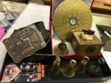Belt Buckle, Brass Bells, Chinese Calendar and Lighter