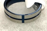 Titanium Steel Blue Cross Ring Size 9
