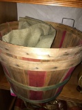 2 Vintage Apple Orchard Harvest Baskets and Burlap
