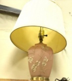 Table Lamp with Hand Painted Flowers