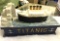 Vintage Titanic Cast Iron Spring Action Mechanical Coin Bank