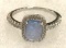 Blue Fire Opal with CZ's Ring Size 8