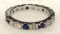 3mm Blue and White Round Zircon Band Size 9