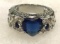Blue Sapphire Heart Ring Size 8