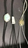 3 Bolo Ties with Polished Stones