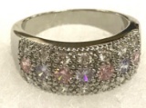 Pink, Purple and CZ Band size 9