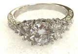 5.80ct White Sapphire Ring Size 9