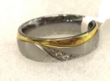 Steel Ring with Cz size 8