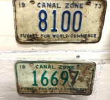 2 1970's Canal Zone License Plates