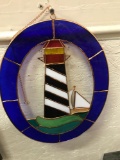 Stain Glass Light House Wall Hanging 15