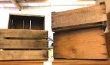 4 Wood Boxes