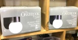 2 Oakbrook Black Poly-carbonate white Glass Globe Light Fixtures
