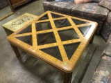 Wood Coffee Table with Glass Top 39