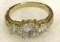 3 Stone White Sapphire Ring size 8