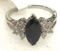 Black Sapphire and Cz ring size 8