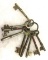 Vintage Key Ring with 9 Skeleton Keys