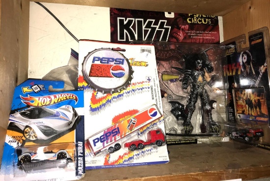 2 Kiss Action Toys/ Car, Action Figures and Hot Wheels car and Pepsi Tuck
