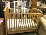 Crib with Drawer and Mattress and Baby Gate
