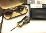 Vintage Jigger, Leather wallet, Bolle Glasses