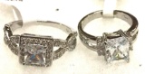 2 White Sapphire Rings size 6 and 10