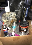 Lot of Car Care Items- Lucas Hub Oil, Paint, Bottle Jack etc