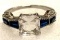 Blue Sapphire Square Cut Ring Size 8