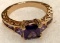 Princess Cut Purple Amethyst Ring Size 8