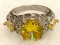 Silver Plated Citrine Ring size 8