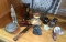 Home decor Lot In earth Tones- Old Baby Shoes, Rocks, Candles etc