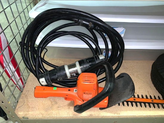 Large Wire Connector, B&D Electric Hedge Trimmer and Large Extention Cord