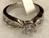White Sapphire Ring With CZ's Size 6