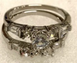White Sapphire Ring Set size 8
