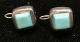 Mexico Silver and Turquoise Earrings