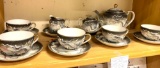 Vintage 14 Piece Set Of Dragon ware Tea Set with Ladies Face