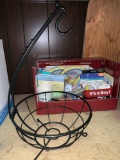 Lot of Baby Shower Decor, Games, Plates etc and Metal Fruit Basket