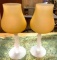 Pair of Orange and Frosted Glass Glasses