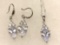Pear Cut White Sapphire Set Necklace and Earrings