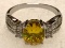 Oval Cut Citrine and White Sapphire Ring Size 8