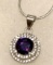 1ct Sterling Silver Amethyst and White Topaz Pendant and Chain